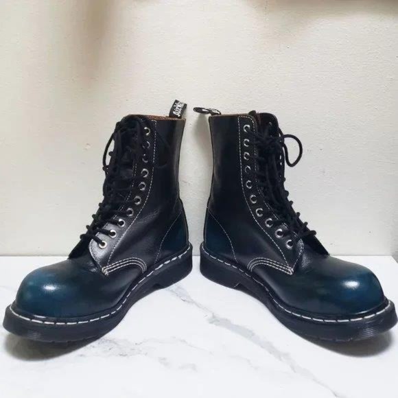 Dr. Martens 1919 Blue Rogue Steel-Toe 10 Eye Boots - Picture 2 of 13